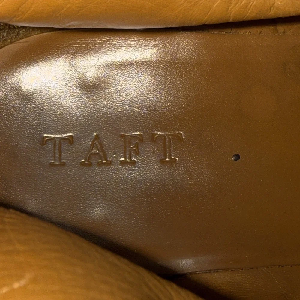 TAFT Mens Floral Cap Toe Lace Up Ankle Boots Brown Gold EU 42 US 9